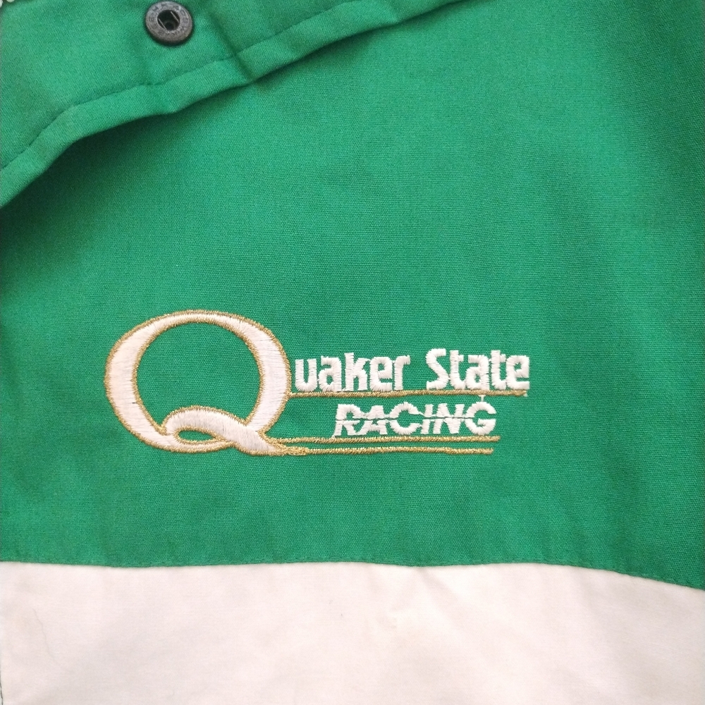 Vintage 80s Quaker State King Sports Racing Jacket Large Green/White - Picture 4 of 6